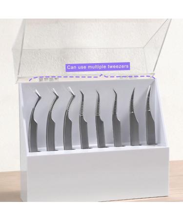 Multi Purpose 8 Slot Tweezers Case Compact Tweezer Storage Clear Lid Tweezer Stand For Nails Technicians And Hobbyists - Buy Online on GoSupps.com