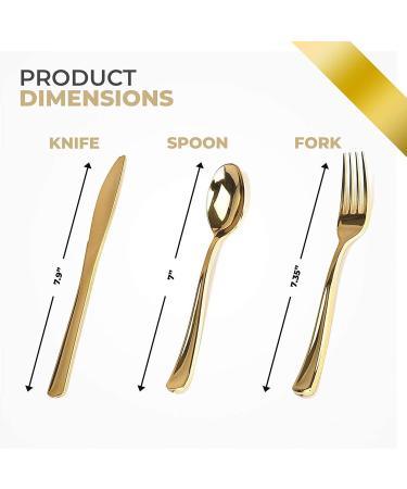 Gold Plastic Silverware Set (160 Pack) - Disposable Cutlery Utensils for Holidays, Parties, Weddings - Heavy Duty Gold Forks, Knives, Spoons - 160 Count - Buy Online on GoSupps.com