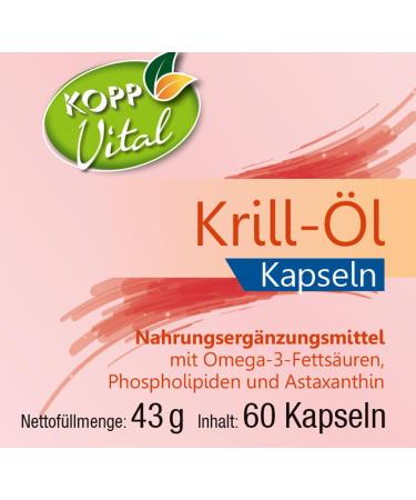 KOPP Vital Krill Oil Capsules - Omega-3 Fatty Acids | 3 x 60 Pharmacy Quality | Shop Internationally - Buy Online on GoSupps.com