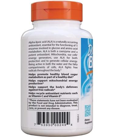 Doctors Best Alpha Lipoic Acid 600 mg - 60 Veggie Caps | Finest Antioxidant Supplement for Optimal Health | International Shipping Available - Buy Online on GoSupps.com