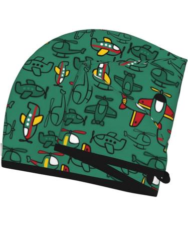 Hair Towel Wrap - Quick Drying Turban with Button | Cartoon Air Transportation Design - Buy Online on GoSupps.com