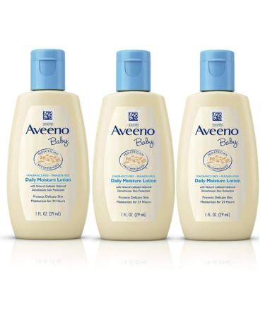 Aveeno Baby Daily Moisture Lotion 1 oz Travel Size - Pack of 3 | 29ml Baby Lotion Bundle - Buy Online on GoSupps.com