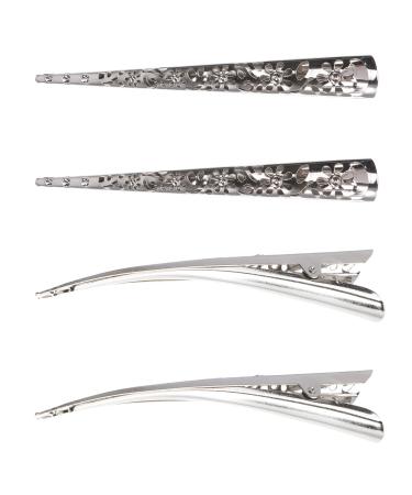 Beaupretty 4pcs Duck Bill Hair Clips  Hollow Style Metal Alligator Curl Clips without Teeth Headpiece Hair Accessories for Women Girls (Silver) - Buy Online on GoSupps.com