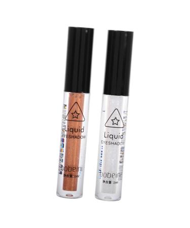 Outanaya 2pcs Eye Shadow Pencil Metallic Eyeshadow Glitter Eyeshadow Waterproof Eyeliner Pen Liquid Silver