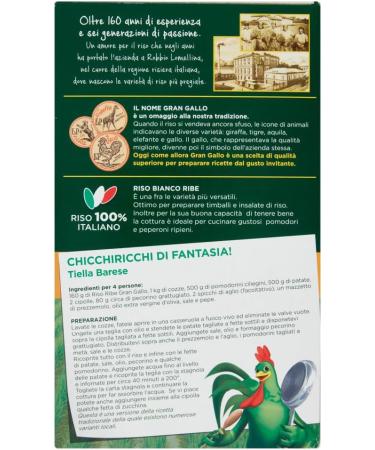  Italian Gourmet E.R. Gran Gallo Riso Ribe 100% Italian Rice ideal for any type of recipe cooking time 15 minutes 1 kg pack + Italian Gourmet Polpa di Pomodoro box 400 g - Buy Online on GoSupps.com