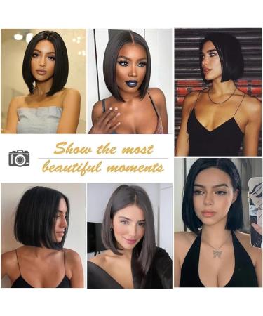 Esmee Short Straight Black Bob Wig 12 Shoulder Length Synthetic for Women - Daily Party & Cosplay Use - Pack of 1 - Buy Online on GoSupps.com