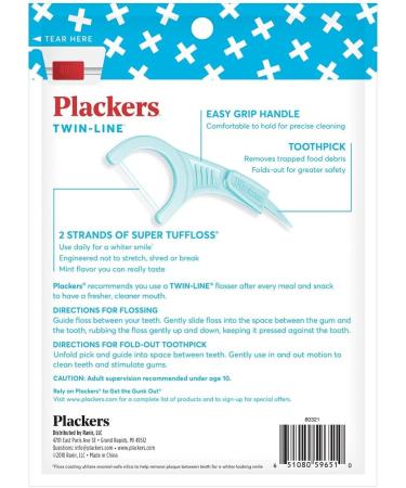 Plackers Twin-Line Flossers - Optimal Dental Care for Healthy Smiles | International Shipping Available - Buy Online on GoSupps.com