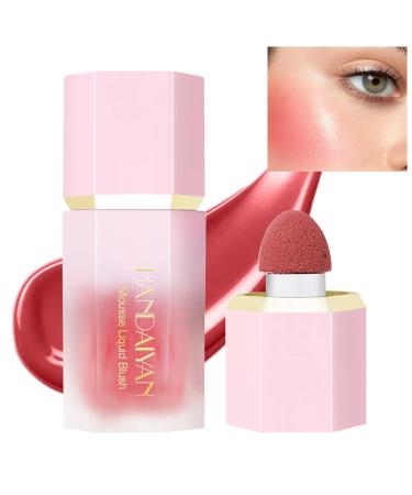 Liquid Blush Face Blusher Rouge Natural Smooth Blusher Pigment Long Lasting Creamy Soft Cheek Multi-purpose Stick Makeup With Cushion Cosmetics Liquid Facial Blush(Swipe right)