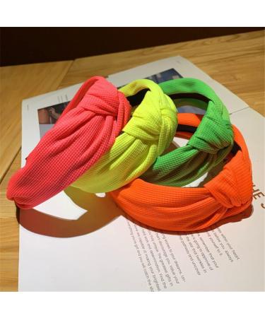 WENLII Neon Color Cloth Hairband Bow - Female Headwear Hair Accessories (Color D, Size 1) - Buy Online on GoSupps.com