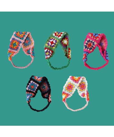 JSGHGDF Crochet Headband Hollow Kerchief with Stretchy Hair Rope Ethnic Flower Pattern Turban for Girls Photo Props White - Buy Online on GoSupps.com