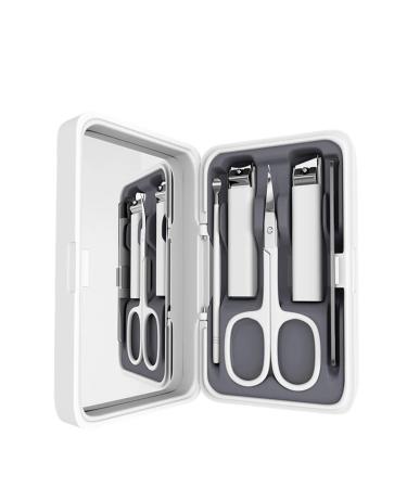 Nail Clipper Set Stainless Steel Household Nail Clipper Nail Enhancement Set Portable Personal Care Tool (Color : White)
