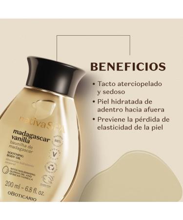 O BOTICARIO O Botic rio Nativa SPA Vanilla Madagascar Fragrance Body Oil Body Lotion Moisturizes & Cares for Skin Vegan 200ml - Buy Online on GoSupps.com