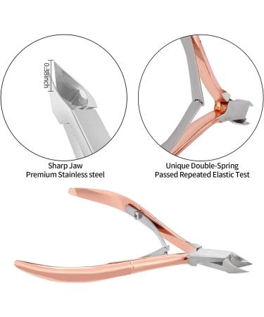 Cuticle Nippers and Cuticle Pusher Manicure Tools Set - Professional Cuticle Trimmer Nail Cuticle Remover Cutter Clippers Tool for Gel Nail Art Fingernails Toenails Spa(RoseGolden) - Buy Online on GoSupps.com