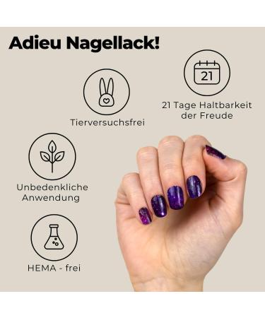 Miss Sophie Galaxy Nail Foil - Blue Patterned Wraps | 24 Ultra-Thin Self-Adhesive Nail Foils for Long-Lasting Manicure - Buy Online on GoSupps.com