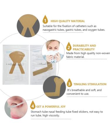 Healifty Nasal Tube Holder 12Pcs - Fastener Catheter Fixed Tape Sticker - Home Clinic Nursing Supplies - Buy Online on GoSupps.com