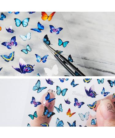 1 Sheet DIY Salon Multi Styles Nails Beauty 5D Nail Art Sticker Nail Art Decorations Self-adhesive Back Glue Butterfly-shape Nail Sticker(Style 03) - Buy Online on GoSupps.com