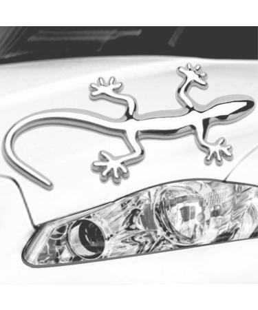 3D Gecko Car Sticker | Metal Wall Decor | Gecko Decal Badge Badge Decoration Car Accessories Calakono Silver - Buy Online on GoSupps.com