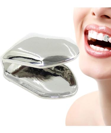 Gold Tooth Cap 14K Gold Plated Hip Hop Teeth Plain Grillz Top Tooth Single Grill Cap Teeth Jewelry Accessories for Women Men Grills Mouth Besreey Silver - Buy Online on GoSupps.com