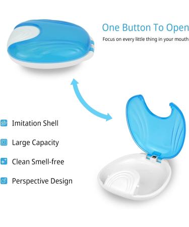 2-Pack of Press Retainer Case Portable Denture Box Braces Denture Retainer Easy to Carry Suitable for Dentures Braces (Pink&Blue) - Buy Online on GoSupps.com