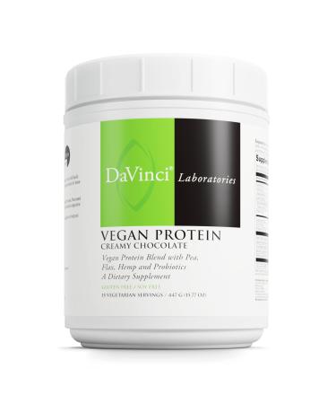 DAVINCI Labs Vegan Protein - Protein Powder Supplement for Muscle and Tissue Repair - with Pea Flax Seed and More - Creamy Chocolate Flavor - Soy and Gluten-Free - 15 Servings (15.77 Oz) Chocolate 15 Servings