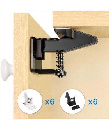 Saconell Child Locking Cabinet Set - 12 Pieces | Invisible Child Safety Locks for Cabinets Drawers and Closets | Strong Adhesive | White & Black - Buy Online on GoSupps.com
