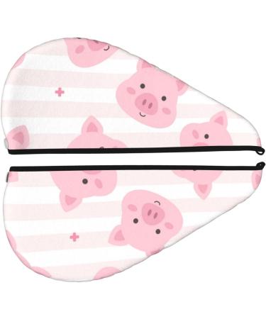Microfiber Hair Drying Cap - Cartoon Pig Design Soft & Absorbent Quick Dry Towel for Curly Long & Thick Hair - Buy Online on GoSupps.com