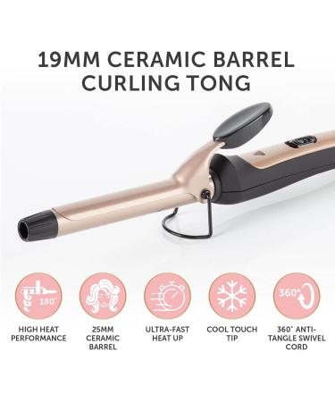 Carmen C81050 Noir 19mm Ceramic Barrel Curling Tong in Black/Rose Gold - Hair Curler - Buy Online on GoSupps.com
