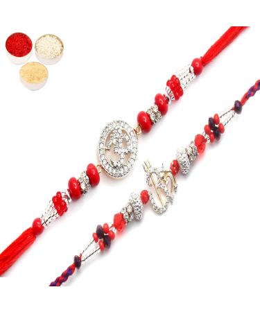 Ghasitaram Gifts Rakhi for Brother Rakhis Online - Set of 2 Chants of Om and Blessings of The Highest Aura Premium Rakhis