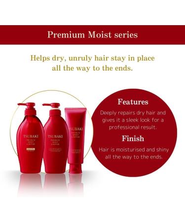 Shiseido Tsubaki Premium Moist & Repair Shampoo & Conditioner Pump Set 450ml + 450ml 2024 Intensive Hydration Repairs Damaged Hair Provides Shine and Nourishment - Buy Online on GoSupps.com