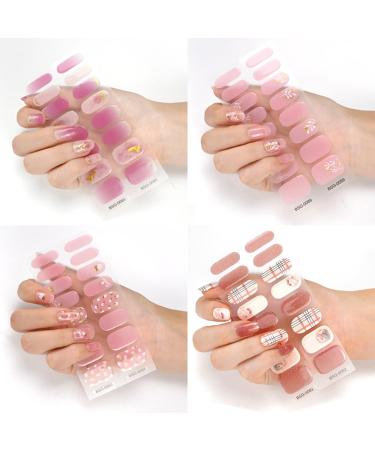 Semi-cured Gel Nail Sticker UV/LED Lamp Required Gel Nail Polish Wrap Fashion Design Gel Nail Art Stickers for Women Winter Autumn 0078 - Buy Online on GoSupps.com