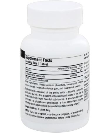 Source Naturals Reduced Glutathione 250 mg - 60 Tablets | Antioxidant Support - Buy Online on GoSupps.com