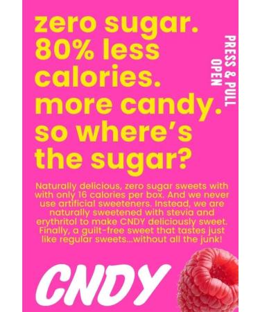 CNDY Berry Sugar Free Sweets 40g (Box of 7) - Low Calorie, Low Carb, Keto-Friendly, Erythritol Vegan Candy - Buy Online on GoSupps.com