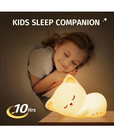 Cute Cat Night Light | 16 Color Changing Baby Nightlight | Rechargeable & Portable | Perfect Gift for Cat Lovers & Kids - Buy Online on GoSupps.com