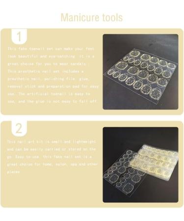 Dajidafu Women Adhesive Toe Nail Set Salon Removable Artificial Toenail Removal Stick Polishing File Art Tool Kit Pedicure - Buy Online on GoSupps.com
