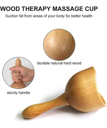 Buy Billy Wooden Massage Mugs for Neck & Back - Gua Sha Tool for Anti-Cellulite & Lymphatic Drainage - Buy Online on GoSupps.com