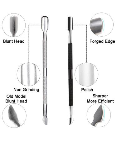 Ejiubas Cuticle Trimmer & Pusher Set - Professional Stainless Steel Cutter and Pusher for Fingernails and Toenails - Durable Pedicure Manicure Tools in Black - Buy Online on GoSupps.com