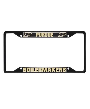 FANMATS 31279 Purdue Boilermakers Metal License Plate Frame Black Finish