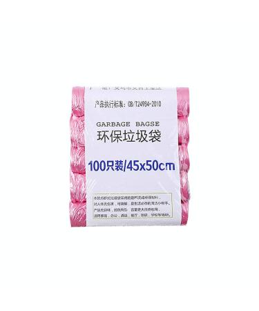 AKIWOS Bathroom Trash Bags - 100 Count Disposable Plastic Household Kitchen Recycling Garbage Bags 6 Colors 17.7x19.7 Inches 100 Count Pink