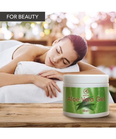 Aloe Vera Gel 500ml - Moisturizing Soothing Skin Gel for Face Hair & Body - Cooling Aloe Gel for All Skin Types - Perfect for Dry Skin & Shaving - Buy Online on GoSupps.com