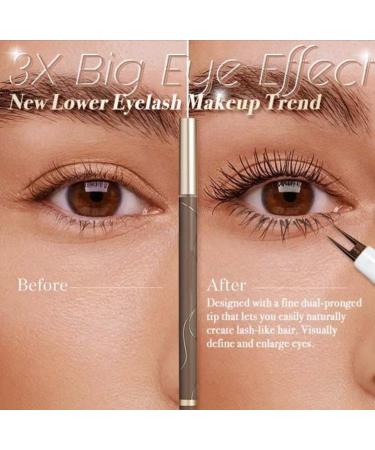 3PCS Double Tip Lower Lash Eyeliner Double Tip Lower Eyelash Pencil Waterproof Anti-Smudge Lashes Pencil Natural Lower Eyelashes Pen Super Slim Eye Liner (Dark Brown) - Buy Online on GoSupps.com