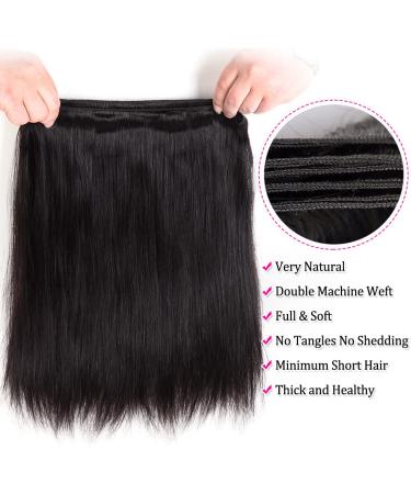 Subella Brazilian Straight Hair 10A Grade Virgin Human Hair Bundles - 14 16 18 Inch Natural Black Color - Buy Online on GoSupps.com