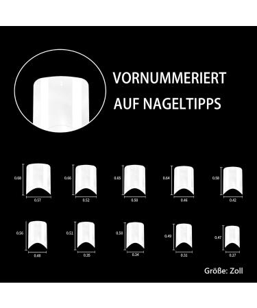 500 Pcs Acrylic French Fake Nails - Press-On Nail Tips in 10 Sizes | Perfect for Nail Art & Easy Application - Buy Online on GoSupps.com