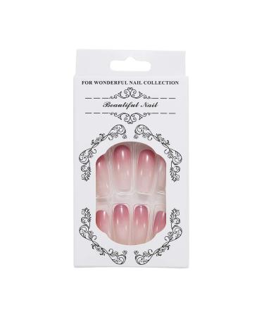 Brishow Pink White Gradient Press On Nails | Ballerina Acrylic Full Cover 24 Pieces for Women & Girls - Buy Online on GoSupps.com