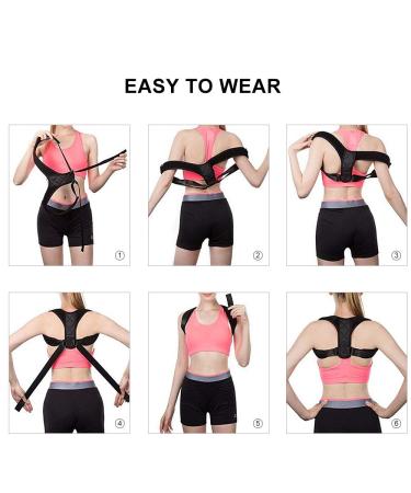YAKAON Posture Corrector for Men and Women Premium Back Brace Support Straightener with Adjustable Shoulder Straps to Eliminate Shoulder Neck and Back Pain (L) Black-L: 27"- 36" - Buy Online on GoSupps.com