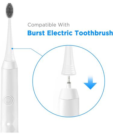 Burst Replacement Toothbrush Heads - Charcoal Bristles, 4 Count with Covers - Buy Online on GoSupps.com