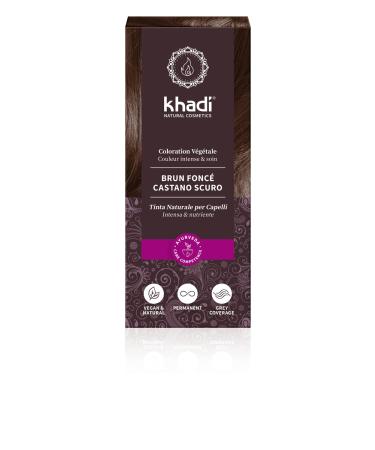 Khadi Plant Hair Color - 100% Natural & Vegan Dark Brown to Black - 100g Pack | Deep Shiny Hair Color Cosmetic - Buy Online on GoSupps.com