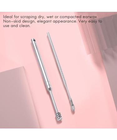 Crcyphne 5 Pcs/Set Unisex Stainless Steel Spiral Ear Pick Spoon Cleaner Ear Care Multifunction Portable Ear Pick Beauty Tool Kit With Box - Buy Online on GoSupps.com