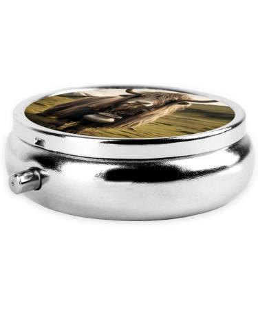 Strong Yak Portable Metal Pill Box | Round Mini 3-Compartment Design for Travel | Hinged Fastening for Small Pills - Black - Buy Online on GoSupps.com