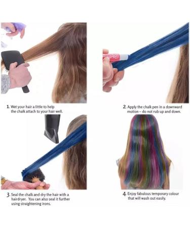 10 Colorful Hair Chalk Pens for Girls Women Temporary Hair Coloring Safe & Non-Toxic Washable Hair Dye Colourful Pens - Great Gift for Girls KK's (10 Chalk Pens) - Buy Online on GoSupps.com