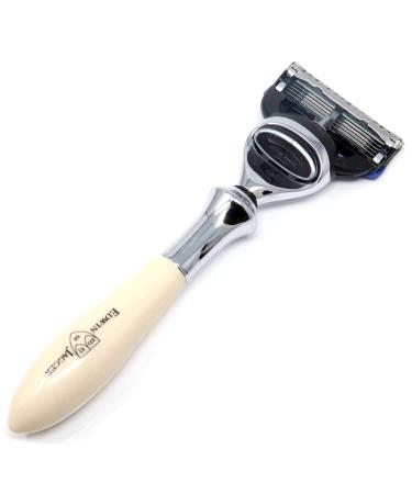 Edwin Jagger Plaza Shaving Handle for Gillette Fusion - Imitation Ivory | Premium Shaving Accessories - Buy Online on GoSupps.com